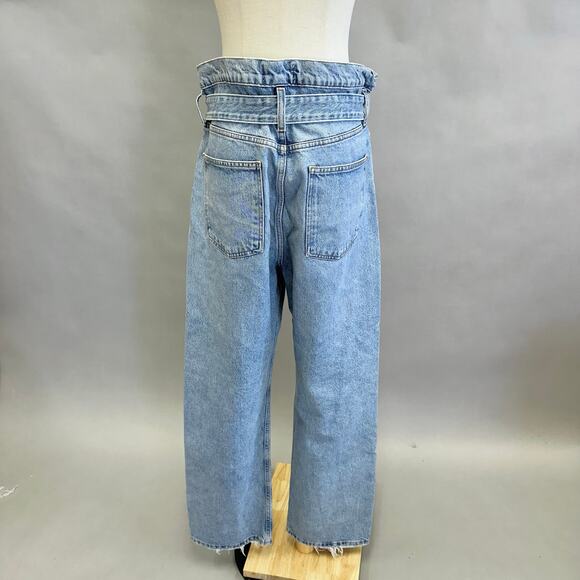 AGOLDE Reworked 90s Paperbag Jeans Straight Leg High Rise Belted Size 29 - Picture 8 of 16